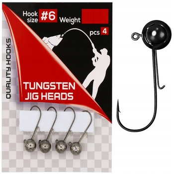 Jaxon Główki jigowe wolframowe Hak #6 1,8g 4szt.