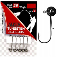Jaxon Główki jigowe wolframowe Hak #6 0,9g 5szt.