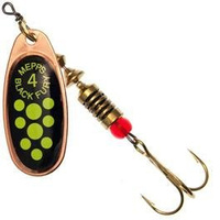 MEPPS Błystka obrotowa Black Fury miedziany/seledynowe kropki 4/8g