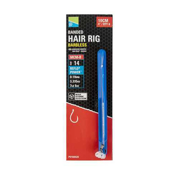 Preston Przypon z Gumką BANDED HAIR RIG MCM-B 10cm r. 14  0,19mm Barbless